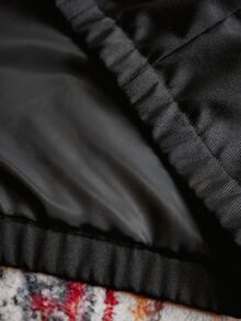 SWAVVY 男士梭織時尚休閒寬鬆燈芯絨拼接長袖襯衫 - 黑色 - 查看 10