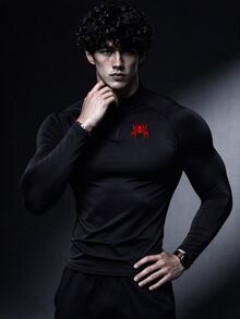 RISE LYT Men's Spider Pattern Print Long Sleeve Sports Jacket - Black - View 4