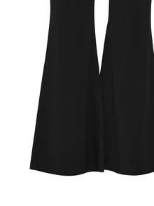SHEIN LUNE CURVE 大尺碼女款秋冬時尚休閒日常百搭黑色保暖內裡內搭褲 - 黑色 - 查看 5
