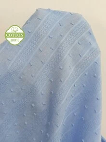 Snug Reverie Áo choàng dài tay dài mùa xuân/thu, viền bèo nhún, 100% cotton jacquard - Màu xanh lam - Xem 7