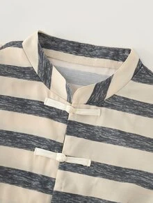 Zayélia Women's Casual Striped Print Long Sleeve Button-Up Shirt - Multicolor - View 7