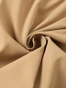 Linhara Fashionable Vintage Elegant Commuter Jacket With Turn-Down Collar, Pockets And Cinched Waist In Khaki - Khaki - View 10
