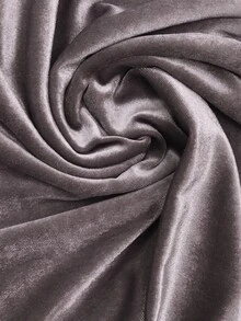 Velvienne Plus Size Velvet Solid Color Lace Trim A-Line Skirt For Women, Autumn/Winter - Dusty Purple - View 5