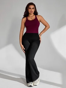 Slayform Crisscross Back Sports Tank Top - Burgundy - View 3