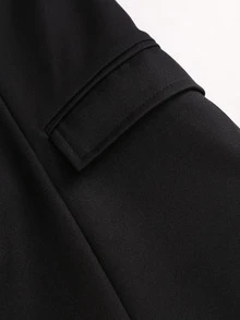 Sweetra Women's Autumn Sheer Mesh Patchwork Long Sleeve Blazer - Black - View 4