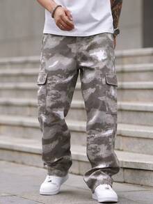 RivetRise Men's Camouflage Casual Straight Leg Denim Jeans With Pockets For Daily Wear - Multicolor - View 3