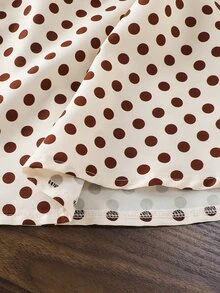 Bộ 2 món cho bé gái gồm váy hai dây hoa nhí dệt và áo cardigan len màu trơn - màu nâu - Xem 5