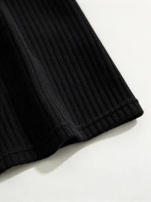 Trelyra 秋冬休閒羅紋布料優雅日常家庭度假正式外出社交通勤假期圓領長袖T恤 米色 - 黑色 - 查看 8