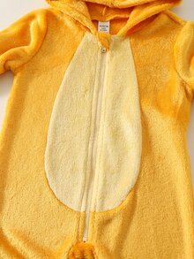 SHEIN 男嬰拼接色保暖內裡加厚連帽長袖連身褲，百搭舒適 - 彩色 - 查看 5