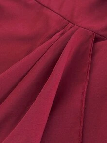 Maweii Spring Autumn Winter New Essential Daily Outfit Elegant Sophisticated Elegant Fashion Design Burgundy Asymmetric Layered Design Asymmetrical Hem Design Simple High-End Elegant Commute Loose Plus Size Women Long Skirt - Red Violet - View 7