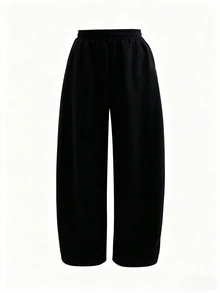 SuriyaCove Plus Size Women Solid Color Casual Versatile Daily Wear Sweatpants - Multicolor - View 4