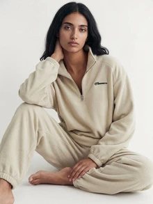 DAZY Women's Letter Pattern Long Sleeve Thermal Lined Sweatshirt And Pants Casual Pajama Set - Khaki - View 10