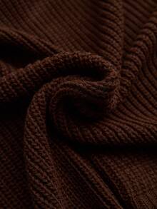 Muchica Ribbed Knit Shirt Collar Cardigan & Wide Leg Pants Co-Ord Set Dark Brown AW25 - Brown - View 8