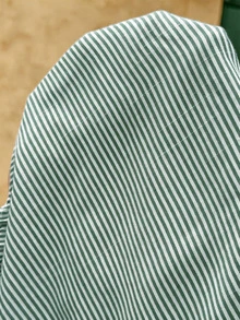 Lyckli 2pcs Maternity Striped Ruched Camisole Top And Adjustable Waist Shorts Set, Casual Daily Wear - Green - View 10