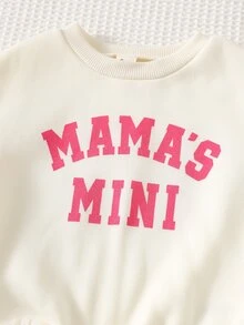 Cozy Pixies Baby Girl Casual Comfortable Versatile Cute White Crew Neck Autumn Winter Sweatshirt + Pink Crew Neck Sweatshirt Set Pcs - Multicolor - View 6