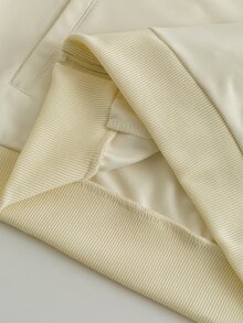 Manfinity Homme 男士字母圖案拉鍊外套與運動長褲套裝，秋季服飾 - 卡其色 - 查看 6