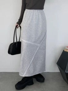 FRIFUL Women's Colorblock Casual Elegant Daily Wear Skirt Office Party Grey - Grey - View 3