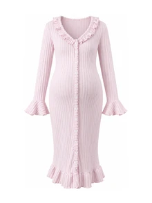 Moonlight&Mama Đồ mặc nhà bầu mềm mại & thoải mái cho nhà, phòng ngủ và ngoài trời - Hồng - Xem 5