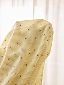 Tulorae Women's Spring/Autumn Long Sleeve Cherry Print Sweet Korean Style Pajama Set - Yellow - View 7