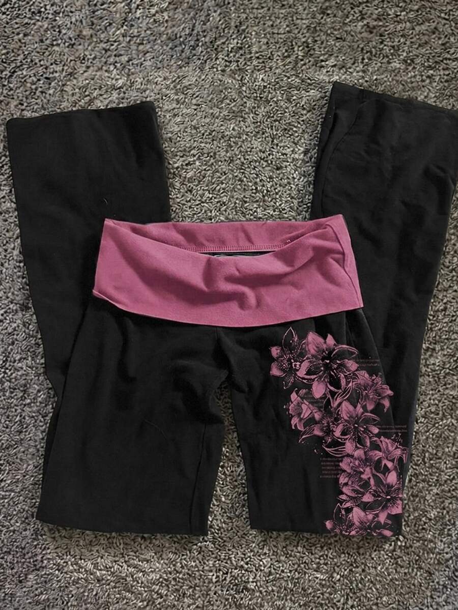 Attitoon 女款花卉印花拼色長褲 - 彩色 - 查看 1