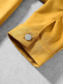 ROMWE MEN Men's Knight Graphic Casual Daily Long Sleeve Jacket - Khaki - View 7