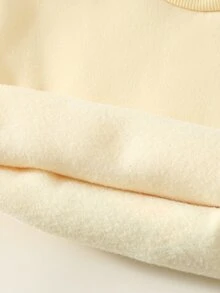SHEIN 中性嬰兒男/女童 2件組秋冬保暖內裡加厚可愛鵝圖案運動衫套裝，男嬰冬季套裝，運動服，街頭風 - 霧霾藍 - 查看 6