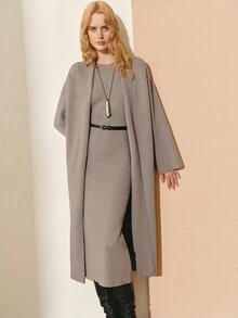 MOTF PREMIUM WOMEN'S LOOSE KNIT CARDIGAN, AUTUMN/WINTER - Grey - View 6