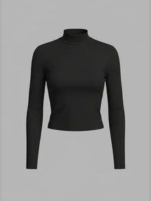 SHEIN EZwear 3件組女款純色立領長袖休閒百搭T恤 - 彩色 - 查看 6