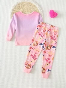 Cozy Pixies | PAW Patrol 女童可愛舒適百搭卡通印花長袖上衣與長褲套裝，修身睡衣套裝 - 彩色 - 查看 2