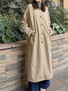 FRIFUL Women's Colorblock Casual Versatile Daily Travel Trench Coat Jacket - Khaki - View 1