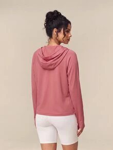 OutZeal Women Sport Pink Sweatshirt Hiking Workout Running UV Protection Long Sleeve Outdoor Hoodie - Baby Pink - View 6