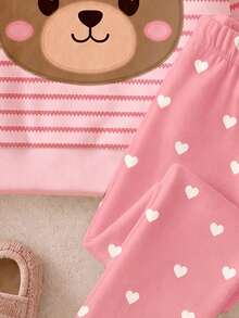 Autumn/Winter Pink & Cookie Color Palette, Cute Sweet Cartoon Bow Bear ...
