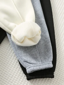 Cozy Pixies Baby Boy Casual Comfortable Daily Versatile Black + Grey + White Long Pants Set - Multicolor - View 5