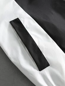 Manfinity Roghcode 男士字母與數字圖案拼色休閒日常長袖夾克 - 彩色 - 查看 7