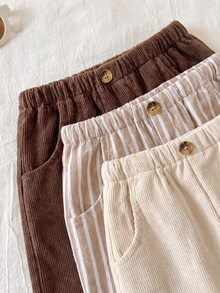 3PCS Young Boys Sweatpants - Khaki - View 3