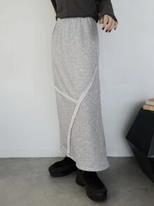 FRIFUL Women's Colorblock Casual Elegant Daily Wear Skirt Office Party Grey - Grey - View 5