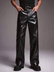 PAVTROS Men's Casual Versatile Daily Travel Long Pants With Pockets - Black - View 5