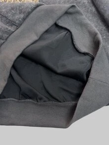 INAWLY Women's Solid Color Long Sleeve Pocket Design Drawstring Hooded Fleece Sweatshirt, Autumn/Winter - Dark Grey - View 4