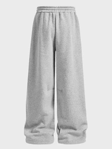 EASEVO Men's Summer Casual Loose Sweatpants Plus Size Grey Solid Color Patchwork Elastic Waist - Light Grey - View 2