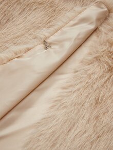 Firerie Plus Size Women's Solid Color Fashion Versatile Faux Fur Coat - Khaki - View 8