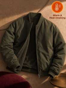 AKNOTIC Men's Zipper Long Sleeve Jacket, Versatile For Daily Wear - Army Green - View 2