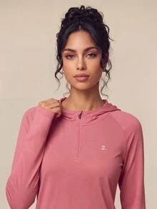 OutZeal Women Sport Pink Sweatshirt Hiking Workout Running UV Protection Long Sleeve Outdoor Hoodie - Baby Pink - View 8