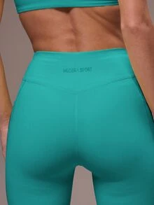 Musera Sport 女款交叉背上衣與緊身褲運動套裝 健身瑜伽皮拉提斯日常休閒 - 水鴨藍 - 查看 6