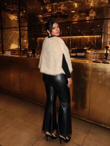 Firerie Plus Size Women's Solid Color Fashion Versatile Faux Fur Coat - Khaki - View 2
