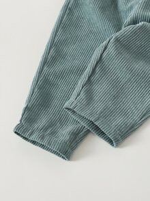 SHEIN 男嬰 2 件組休閒舒適可愛卡通動物印花牛象 3D 毛絨裝飾圓領衛衣與長褲套裝 - 彩色 - 查看 9