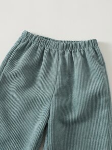 SHEIN 男嬰 2 件組休閒舒適可愛卡通動物印花牛象 3D 毛絨裝飾圓領衛衣與長褲套裝 - 彩色 - 查看 8