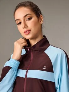 OutZeal Women Sports Jacket Gym Workout Lightweight Back Breathable Mesh Stand Collar Zip Up Jacket - Multicolor - View 8