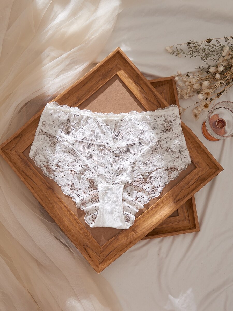 Divavoom 1pc Fashion Lace Women's Panties - White - View 1