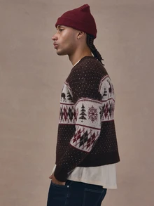 Musero Oversized Drop Shoulder Polka Intarsia Knit Brushed Sweater Autum Winter Christmas Essentials - Multicolor - View 3