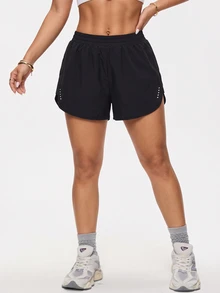 SHEIN Velisys 2pcs Women's Solid Color Casual Daily Travel Sports Shorts - Multicolor - View 4